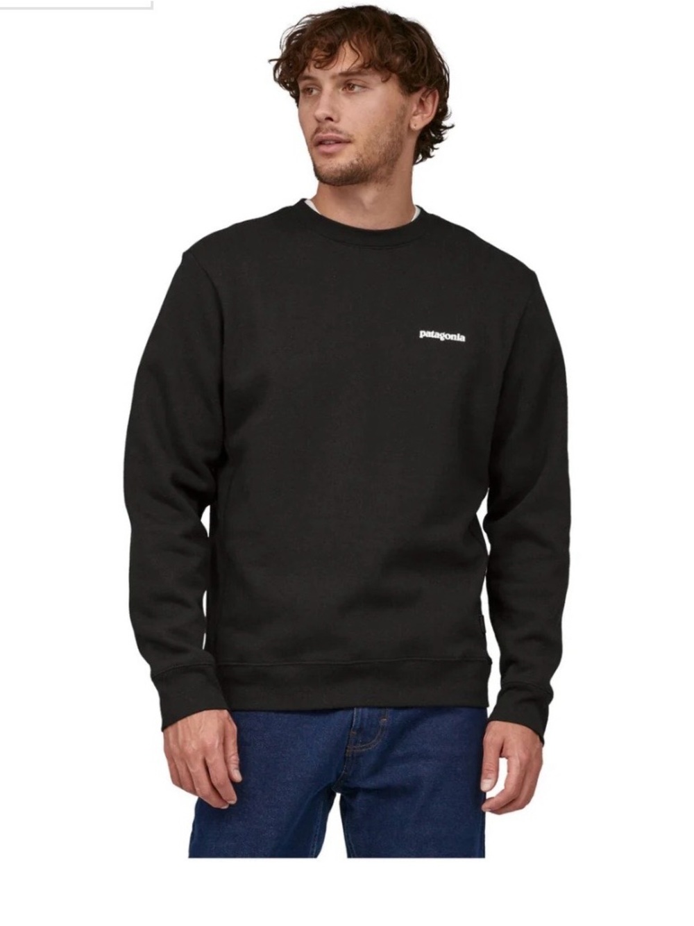 Patagonia P-6 Logo Uprisal Crew Sweatshirt in black